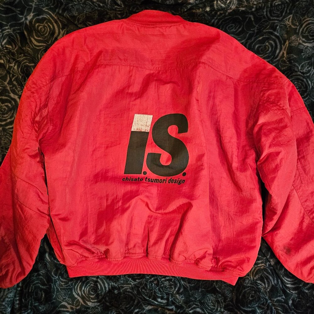 VINTAGE Issey Miyake IS Red Bomber Jacket